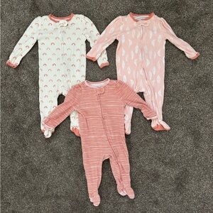 3 pack target Cloud Island zip from the bottom onesies 9 mo.